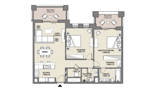 Apartamento en venta en Umm Suqeim, Dubai, EAU 2 dormitorios, 110.74 m2 № 660661 - foto 4