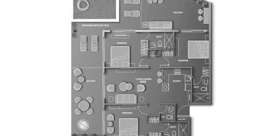Appartamento VINCITORE VOLARE a Dubai Science Park, Dubai, EAU 3 camere da letto, 181.35 mq. № 350779