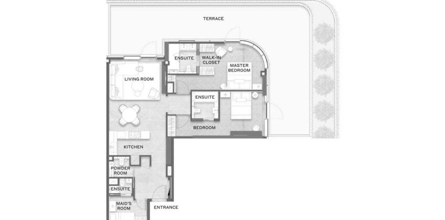 Apartament w Dubai, ZEA 3 sypialnie, 173 mkw. nr 646151
