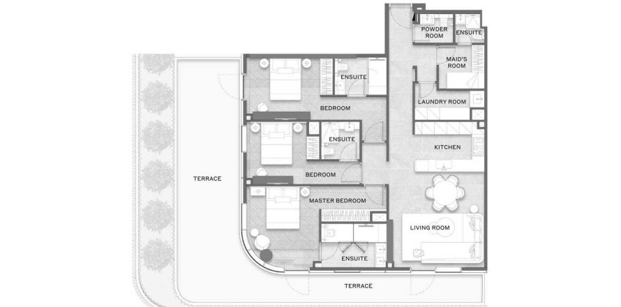 Apartament w Dubai, ZEA 4 sypialnie, 189 mkw. nr 646154