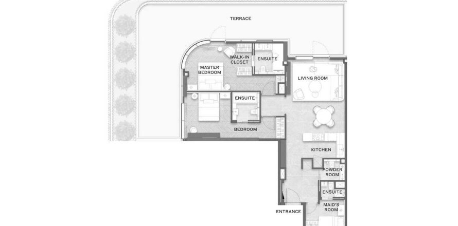 Apartament w Dubai, ZEA 3 sypialnie, 174 mkw. nr 646150