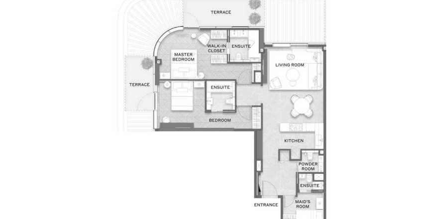 Apartament w Dubai, ZEA 3 sypialnie, 123 mkw. nr 646153