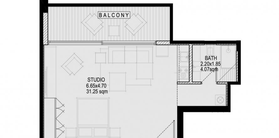 Apartament në Glam Residence në Al Zorah, Ajman, Emiratet e Bashkuara Arabe 55.51 m2. № 575954