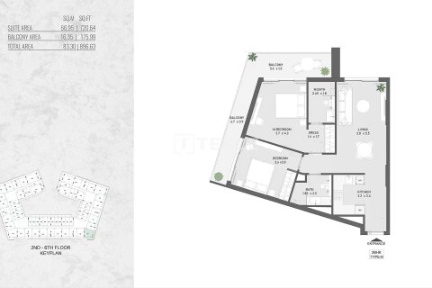 Lägenhet till försäljning i Al Warsan, Dubai, UAE 2 sovrum, 101 kvm Nr. 730806 - fotografi 27