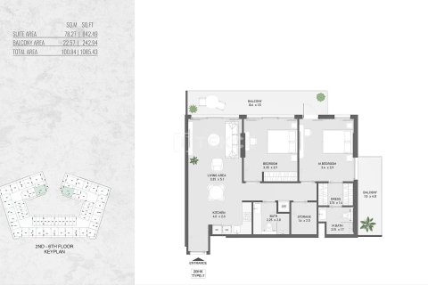 Lägenhet till försäljning i Al Warsan, Dubai, UAE 2 sovrum, 101 kvm Nr. 730806 - fotografi 26