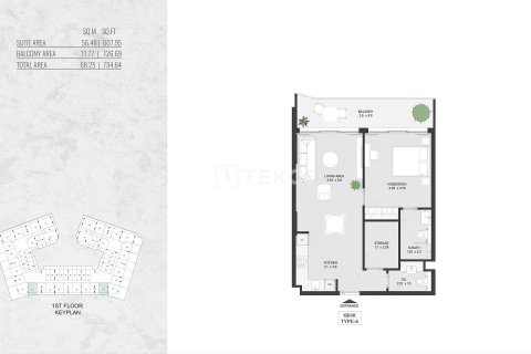 Lägenhet till försäljning i Al Warsan, Dubai, UAE 2 sovrum, 101 kvm Nr. 730806 - fotografi 23