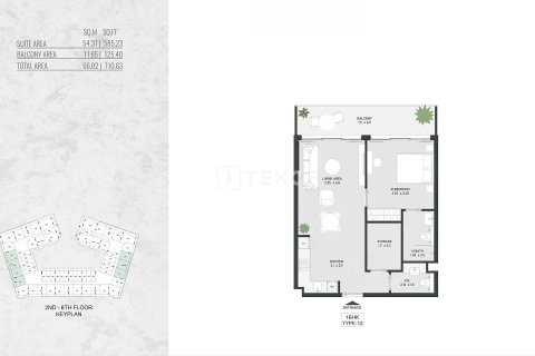 Lägenhet till försäljning i Al Warsan, Dubai, UAE 2 sovrum, 101 kvm Nr. 730806 - fotografi 24