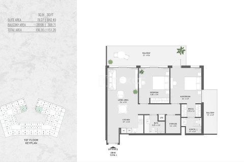 Lägenhet till försäljning i Al Warsan, Dubai, UAE 2 sovrum, 101 kvm Nr. 730806 - fotografi 25