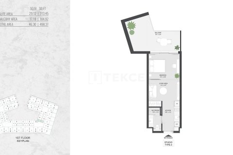 Lägenhet till försäljning i Al Warsan, Dubai, UAE 2 sovrum, 101 kvm Nr. 730806 - fotografi 29