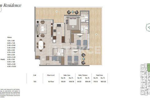 Apartman u gradu Falcon City of Wonders, Dubai, UAE 1 spavaća soba, 65 m2 Br. 730800 - Slika 26