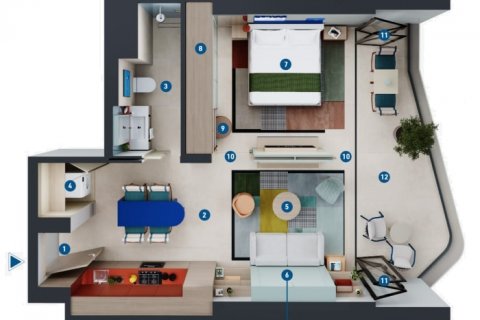 Wohnung zum Verkauf in Dubai Marina, Dubai, VAE 1 Schlafzimmer, 57.6  m2 Nr. 578252 - Foto 2