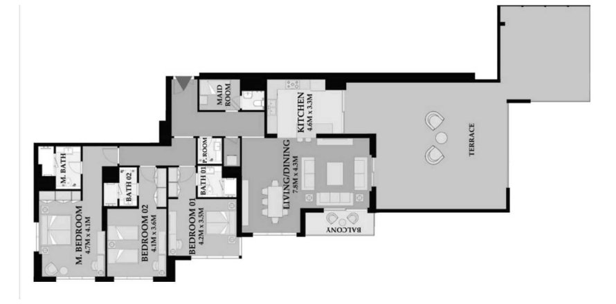 Apartament în Maritime City, Dubai, EAU 3 dormitoare, 286.7 mp. №646178