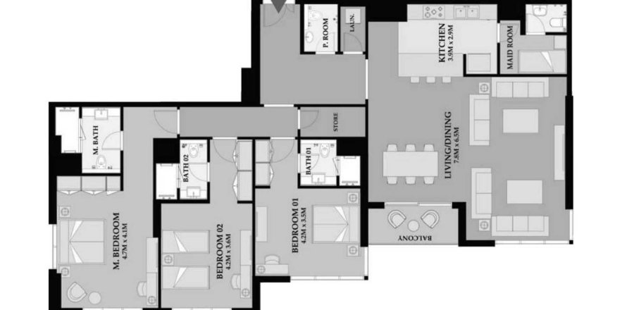Apartman u Riva Residence u gradu Maritime City, Dubai, UAE 3 spavaće sobe, 190.17 m2 Br. 646177