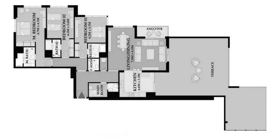 Apartament în Maritime City, Dubai, EAU 3 dormitoare, 286.16 mp. №646179