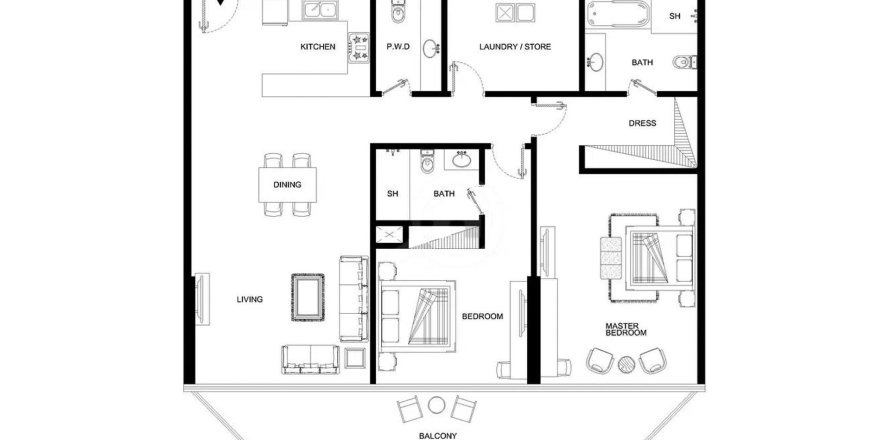 Huoneisto Sea La Vie Al Reem Island, Abu Dhabi, Arabiemiraatit 2 makuuhuonetta, 152.9 m2 № 760636