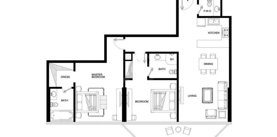 Huoneisto Sea La Vie Al Reem Island, Abu Dhabi, Arabiemiraatit 2 makuuhuonetta, 148 m2 № 760635
