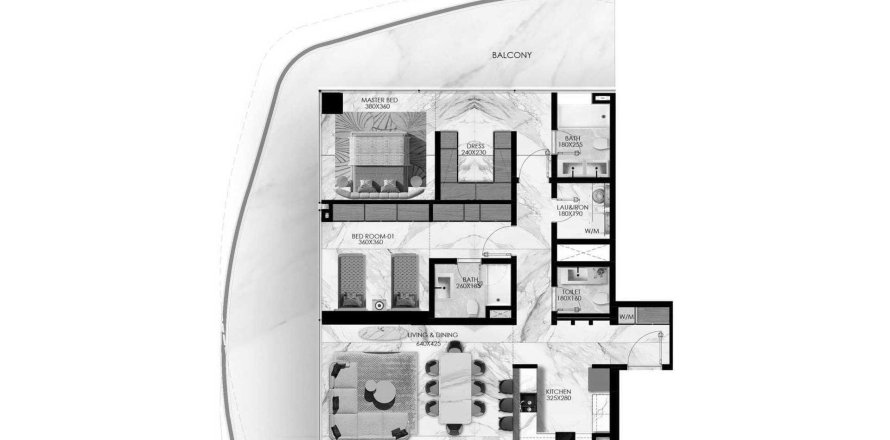 Apartman u Elie Saab Waterfront u gradu Al Reem Island, Abu Dhabi, UAE 2 spavaće sobe, 176.8 m2 Br. 760464