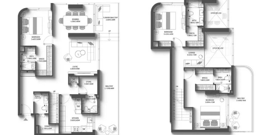 阿联酋 Dubai 顶层豪华公寓  3 卧, 236 平方米 , 编号 695577