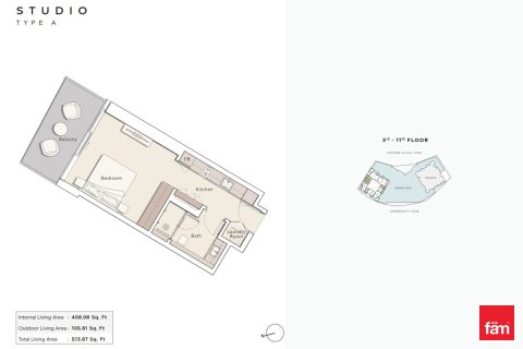 Apartament na sprzedaż w Dubai, ZEA 47.7 mkw., nr 682095 - zdjęcie 11