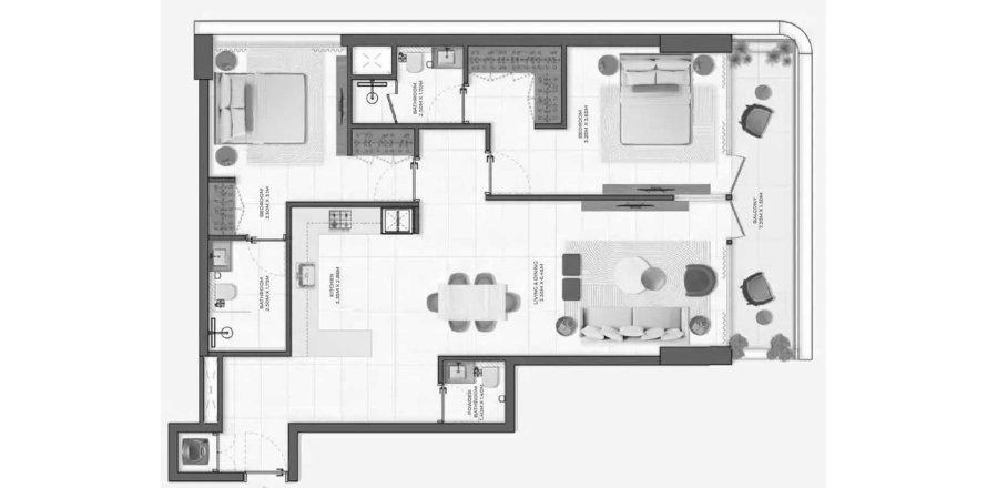 Пәтер Derby Heights by AMIS, Meydan, Дубай, БАӘ-да 2 жатын бөлмелер, 106.1 м² № 716011