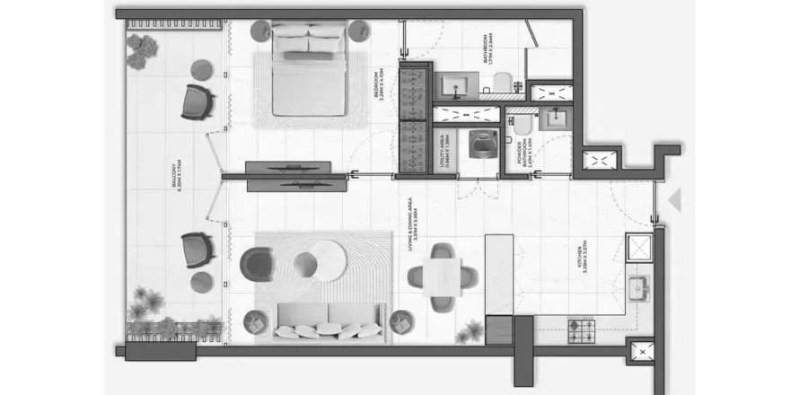 Byt v Derby Heights by AMIS v Meydan, Dubai, SAE 1 ložnice, 73.76 m² Č.: 716005