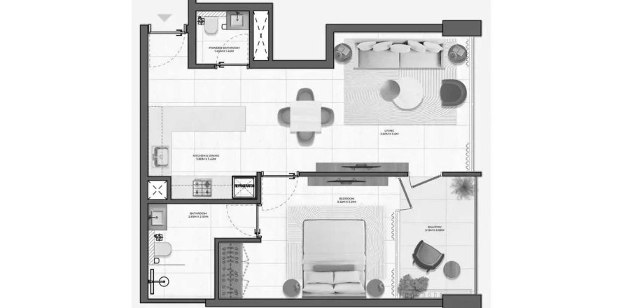 Пәтер Derby Heights by AMIS, Meydan, Дубай, БАӘ-да 1 жатын бөлме, 60.29 м² № 716007