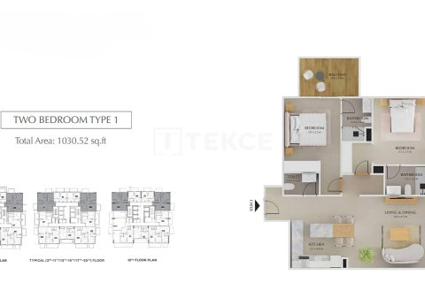 Apartament de vânzare în Jumeirah Village Triangle, Dubai, EAU 2 dormitoare, 96 mp.  №722015 - poză 20