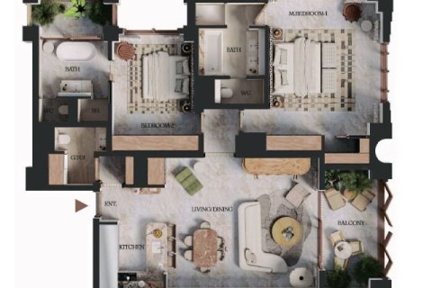 Lakás itt: Business Bay, Dubai, EAE, 1 hálószoba, 82 m², azonosító: 704433 - fénykép 16