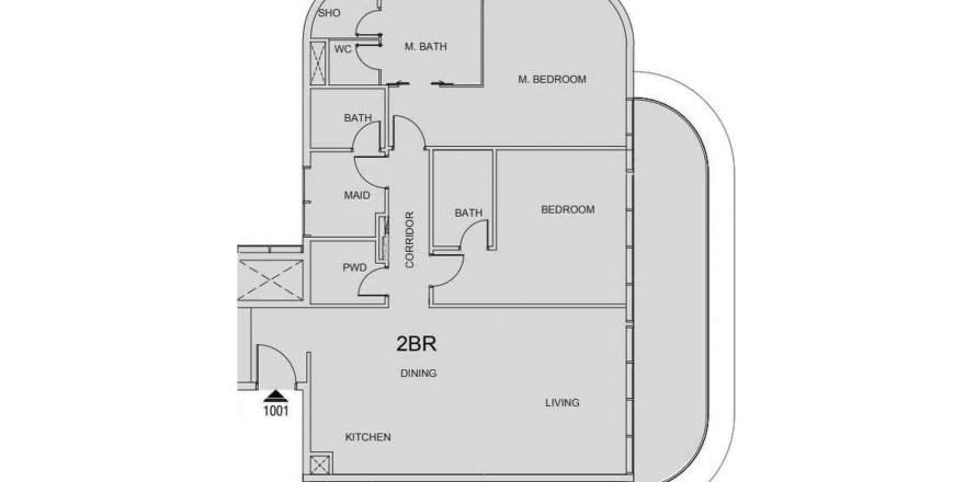 Apartament në Cotier House 2 në Dubai, Emiratet e Bashkuara Arabe 2 dhoma gjumi, 136.24 m2. № 579777