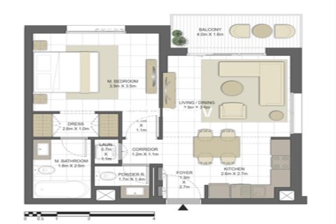 Huoneisto Al Khan, Sharjah, Arabiemiraatit 1 makuuhuone, 67.45 m2 № 755118 - kuva 6