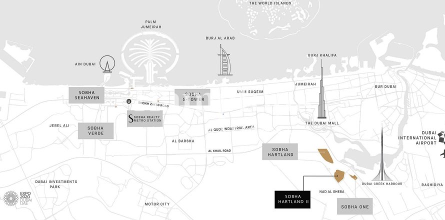 Huoneisto Dubai, Arabiemiraatit 1 makuuhuone, 56.6708 m2 № 707334