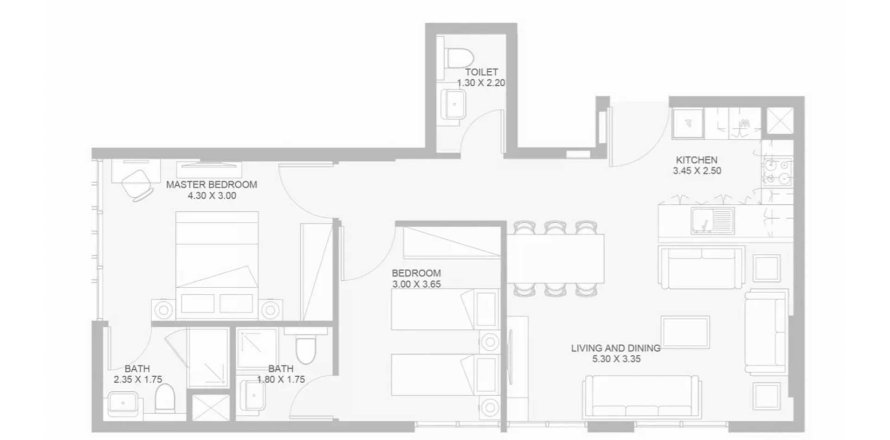 Пәтер PLAZA 2 BY REPORTAGE, Masdar City, Абу-Даби, БАӘ-да 2 жатын бөлмелер, 83.5 м² № 760419