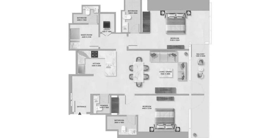 Business Bay、Dubai、UAEにあるマンション 2ベッドルーム、140.11 m2 No646642