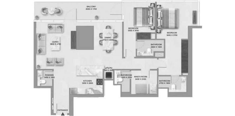 Διαμέρισμα σε Sobha Skyparks σε Business Bay, Dubai, ΗΑΕ 2 υπνοδωμάτια, 149.17 τ.μ. Αρ. 646647