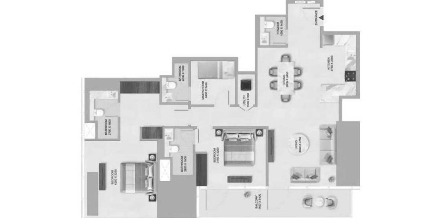 Διαμέρισμα σε Sobha Skyparks σε Business Bay, Dubai, ΗΑΕ 2 υπνοδωμάτια, 139.21 τ.μ. Αρ. 646643