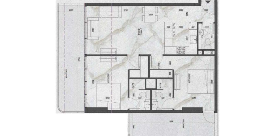 Apartmán v Zyra Hills v International City, Dubai, SAE 2 spálne, 126.75 m2 č. 657161
