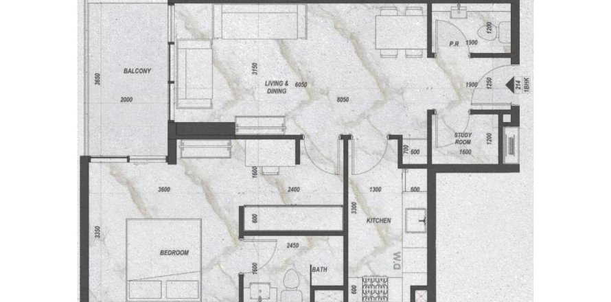 Dzīvoklis Zyra Hills International City, Dubaijā, AAE 1 istaba, 68.6 m2 Nr. 657159