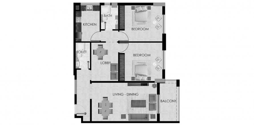 Apartment in Dugasta Warsan in International City, Dubai, UAE 2 bedrooms, 117.22 sq.m. № 564930