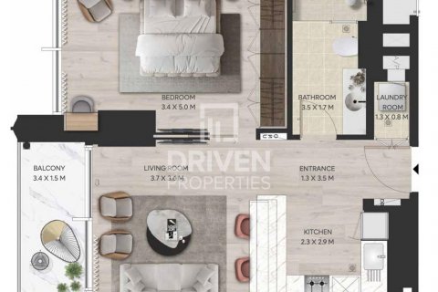 Apartemen di DIFC, Dubai, UEA 1 kamar tidur, 61 m2 nomor 602856 - foto 22
