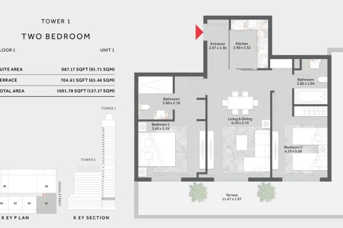 Wohnung zum Verkauf in Jumeirah Village Circle, Dubai, VAE 2 Schlafzimmer, 87 m2 Nr. 704569 - Foto 2