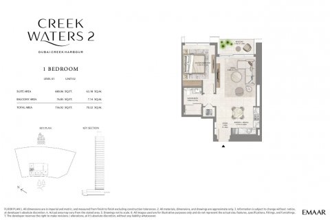 Apartman u gradu Dubai Creek Harbour (The Lagoons), Dubai, UAE 1 spavaća soba, 70 m2 Br. 378970 - Slika 22