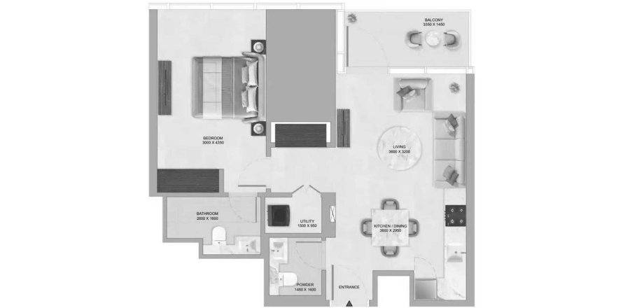 Byt v Sobha Skyparks v Business Bay, Dubai, SAE 1 ložnice, 66.48 m² Č.: 646638