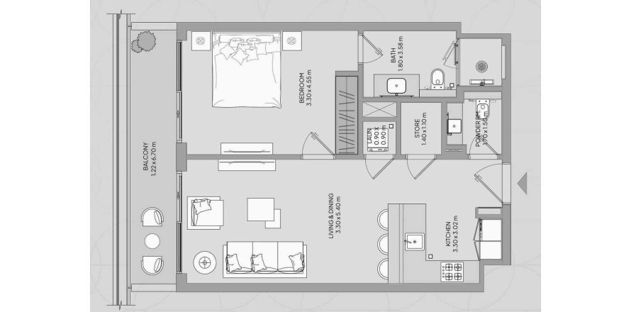 Dzīvoklis Mayfair Nexus Arabian Ranches, Dubaijā, AAE 1 istaba, 74 m2 Nr. 695447