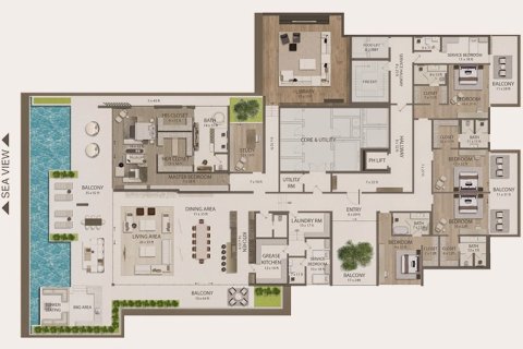 Apartament në Dubai, Emiratet e Bashkuara Arabe 1 dhomë gjumi, 134 m2. № 704443 - Foto 24