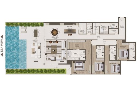 Apartament në Dubai, Emiratet e Bashkuara Arabe 1 dhomë gjumi, 134 m2. № 704443 - Foto 22