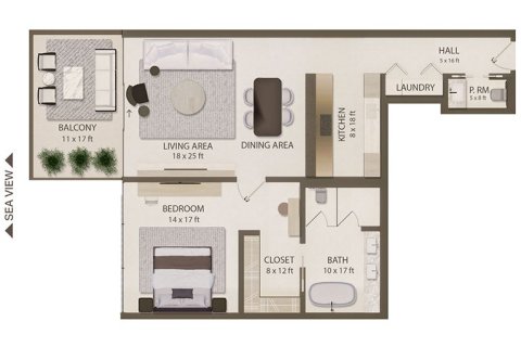 Apartament në Dubai, Emiratet e Bashkuara Arabe 1 dhomë gjumi, 134 m2. № 704443 - Foto 20