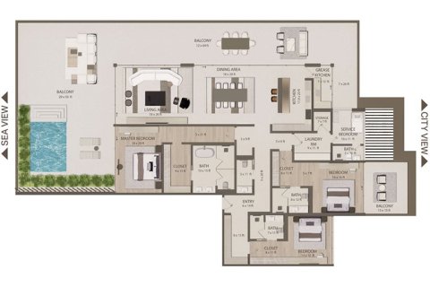 Apartament në Dubai, Emiratet e Bashkuara Arabe 1 dhomë gjumi, 134 m2. № 704443 - Foto 21