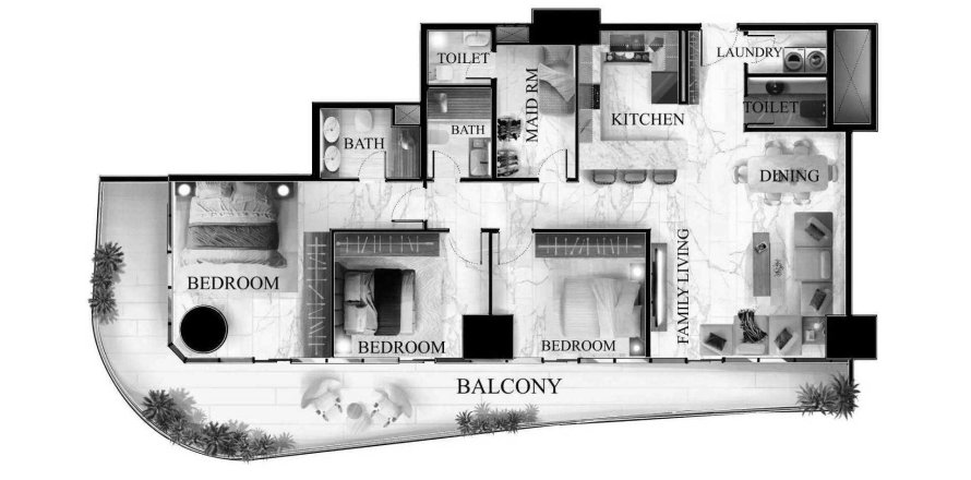 Dzīvoklis Radiant Elite Tower Al Reem Island, Abu Dhabijā, AAE 3 istabas, 183 m2 Nr. 760698