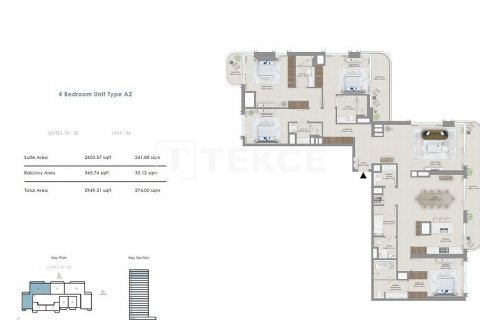 Apartament në Mina Rashid, Dubai, Emiratet e Bashkuara Arabe 3 dhoma gjumi, 156 m2. № 633196 - Foto 13