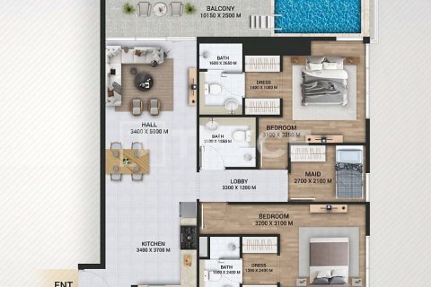 Dupleks në Dubai, Emiratet e Bashkuara Arabe 3 dhoma gjumi, 249 m2. № 760865 - Foto 11